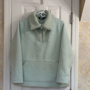 Lands' End Women's Light Green Teddy Jacket